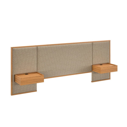 Respaldo 2 plazas con mesa de luz Tapizado Full - Nordik - Fix