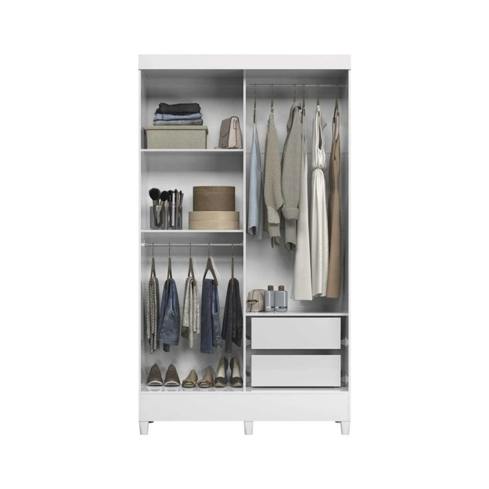 Ropero 2 puertas 2 cajones - Blanco - Linea FIT