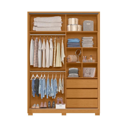 Ropero 2 puertas con Espejo - Linea FIT - Marrón