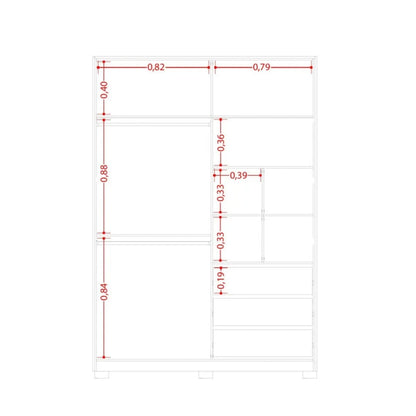 Ropero 2 puertas con Espejo - Linea FIT - Negro