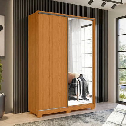 Ropero 2 puertas con Espejo - Linea FIT - Marrón
