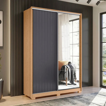 Ropero 2 puertas con Espejo - Linea FIT - Negro