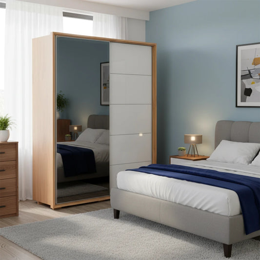 Ropero 2 puertas corredizas Nordik Reflect 1.8 - Beige