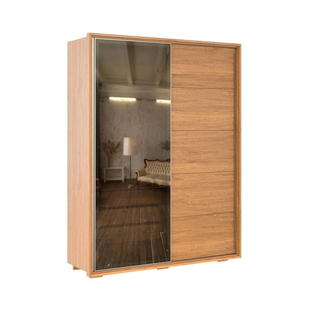 Ropero 2 puertas corredizas Nordik Reflect 1.8 - Marrón