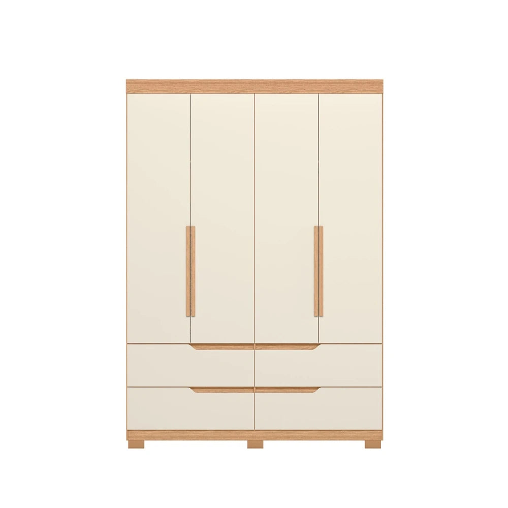 Ropero 4 puertas 4 cajones - Línea FIT - Marrón