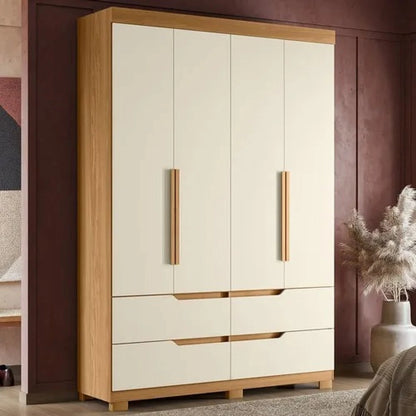 Ropero 4 puertas 4 cajones - Línea FIT - Marrón