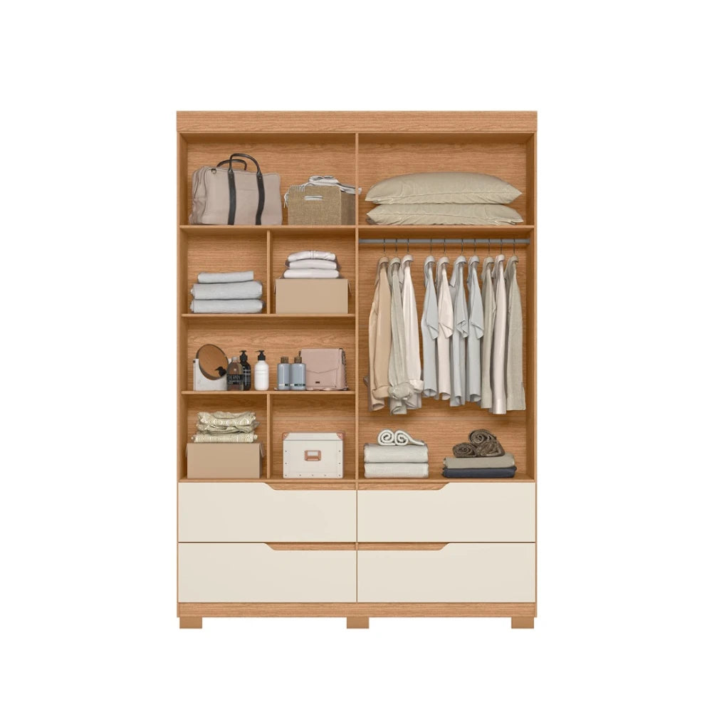 Ropero 4 puertas 4 cajones - Línea FIT - Marrón