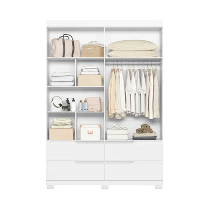 Ropero 4 puertas 4 cajones - Línea FIT - Blanco