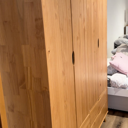 Ropero - 4 Puertas - 4 Cajones - Línea Praga - Roble