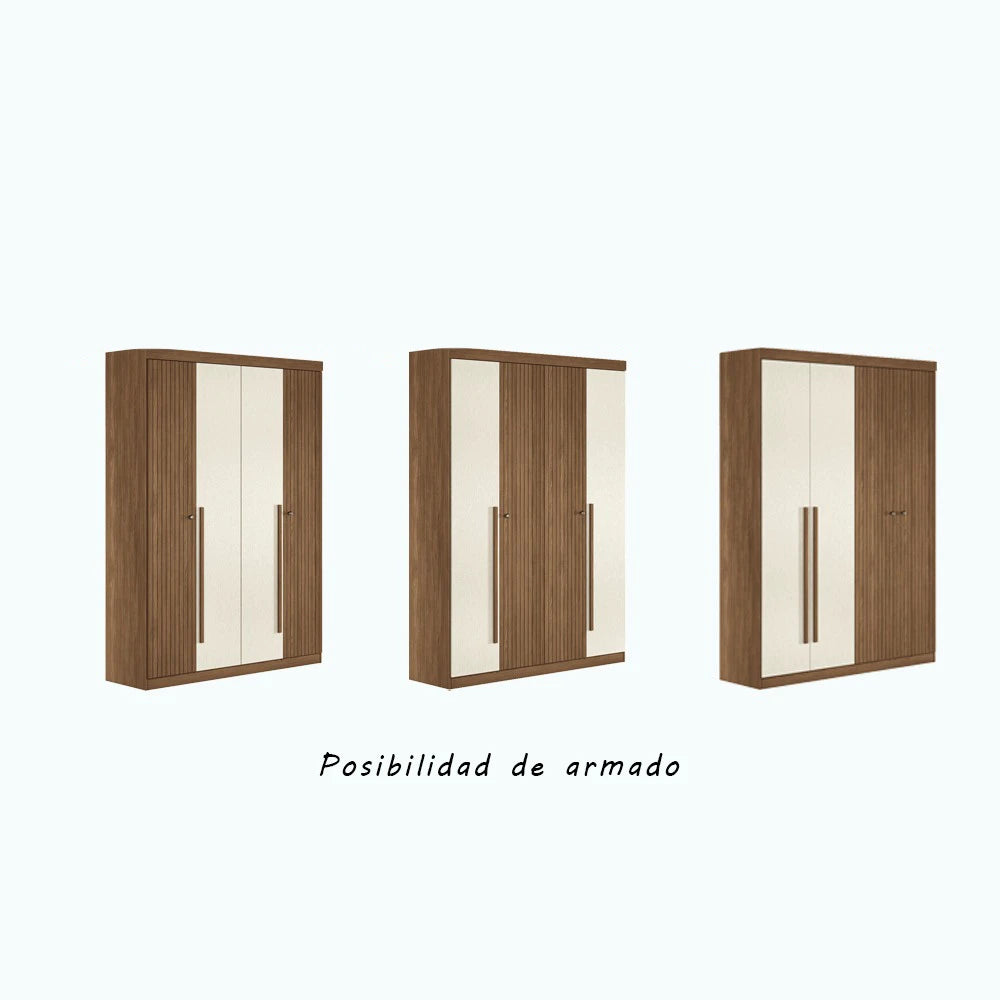 Ropero Box 4 Puertas - Linea Fit - Marron/Arena