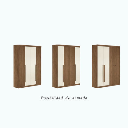 Ropero Box 4 Puertas - Linea Fit - Marron/Arena
