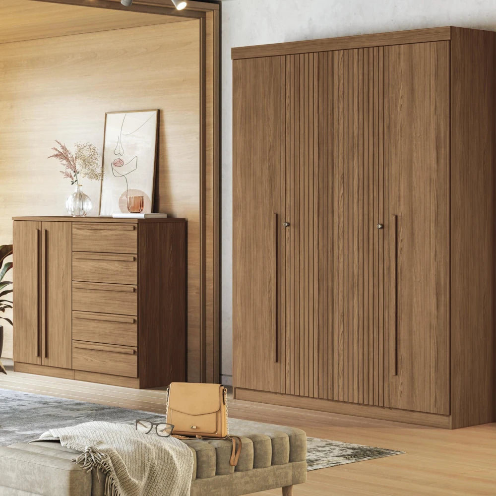 Ropero Box 4 Puertas - Linea Fit - Marrón