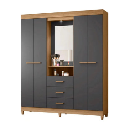 Ropero con Espejo 4 puertas y 3 cajones - Agata - Línea FIT