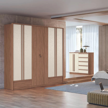 Ropero Dimitri 6 Puertas - Linea Fit - Marrón/Arena