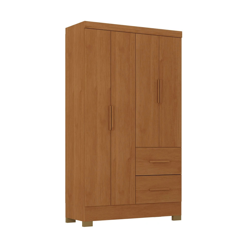 Ropero Max 4 Puertas 2 Cajones - Línea Glam - Natural
