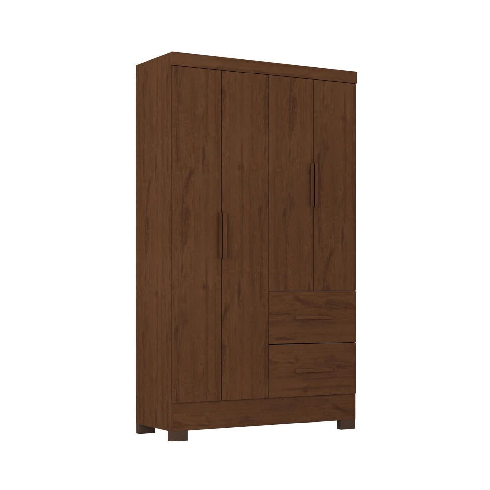 Ropero Max 4 Puertas 2 Cajones - Línea Glam - Natural