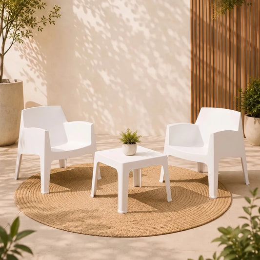 Set de Jardín Mesa + 2 sillas - Magna - Blanco