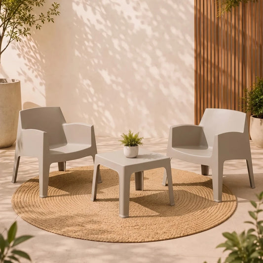 Set de Jardín Mesa + 2 sillas - Magna - Marrón