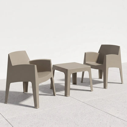 Set de Jardín Mesa + 2 sillas - Magna - Marrón