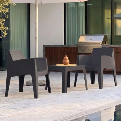 Set de Jardín Mesa + 2 sillas - Magna - Negro