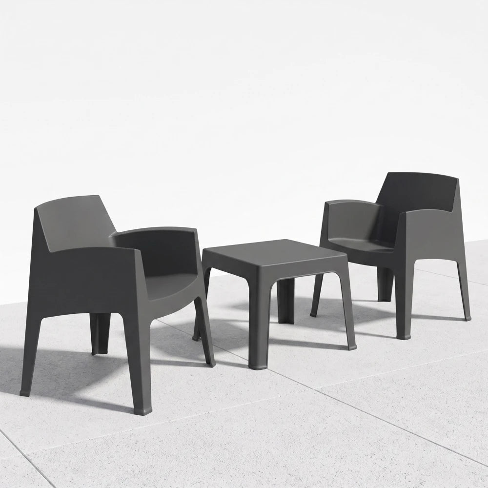 Set de Jardín Mesa + 2 sillas - Magna - Negro
