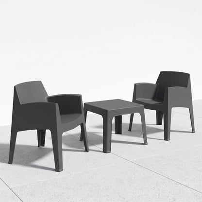 Set de Jardín Mesa + 2 sillas - Magna - Negro