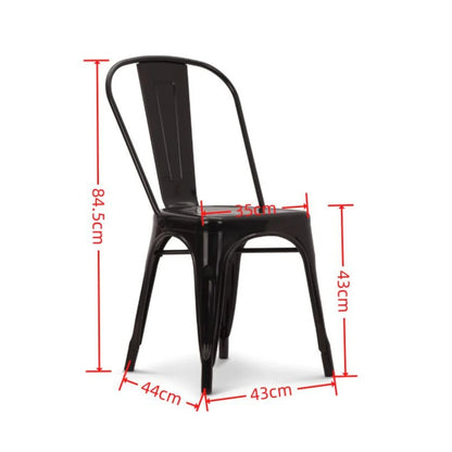 Silla asiento de Metal Madera Tolix - Negro