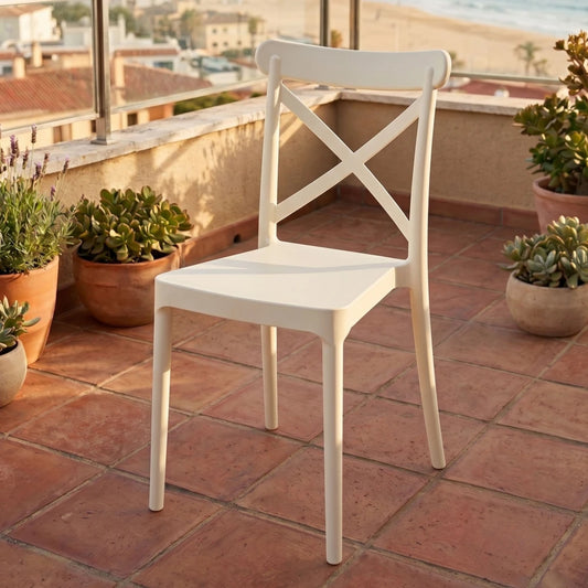 Silla Cruceta de polipropileno ZJ09 - Blanco