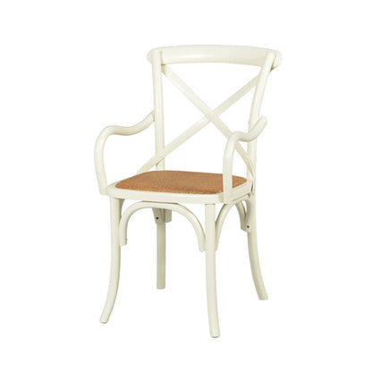Silla de Abedul cruceta con apoyabrazos - Marrón Claro