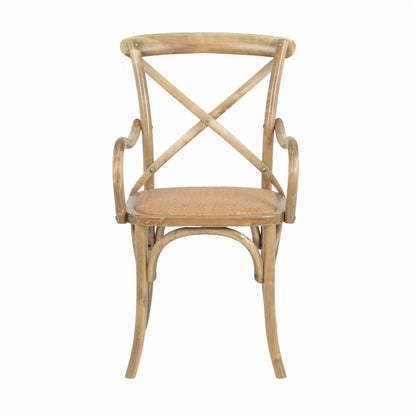 Silla de Abedul cruceta con apoyabrazos - Marrón Claro