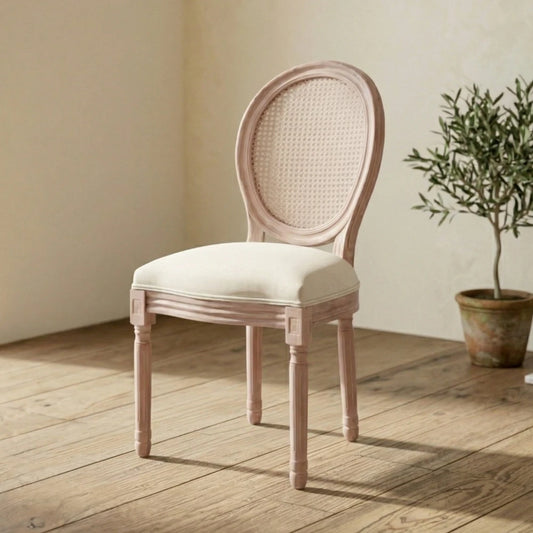 Silla de Comedor Tapizada Madera natural Luis XV - Línea Serena