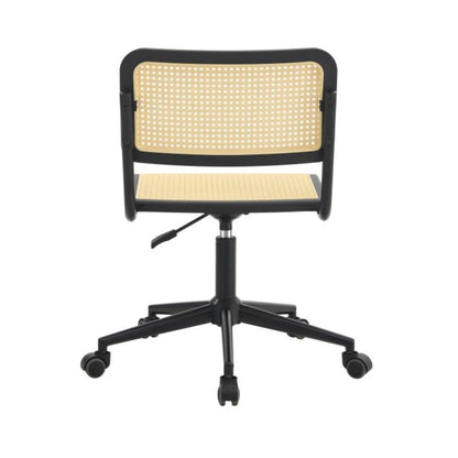Silla De Escritorio Oficina Simil Rattan - Negro