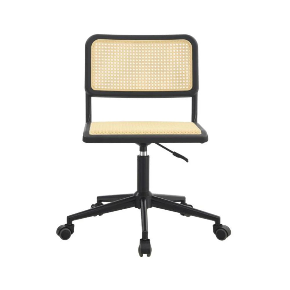 Silla De Escritorio Oficina Simil Rattan - Negro