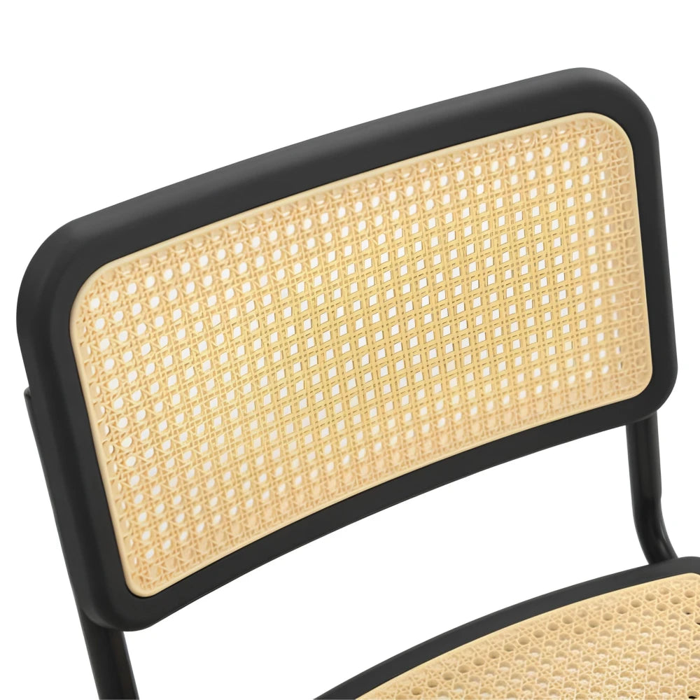 Silla De Escritorio Oficina Simil Rattan - Negro