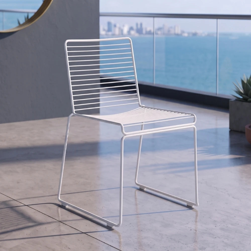 Silla De Exterior Metal Apilable - Negro