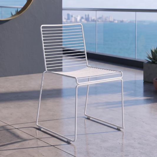 Silla De Exterior Metal Apilable - Blanco