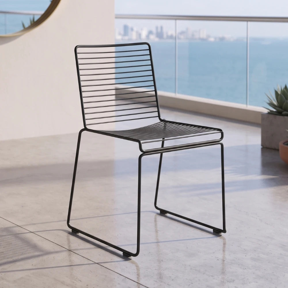 Silla De Exterior Metal Apilable - Negro