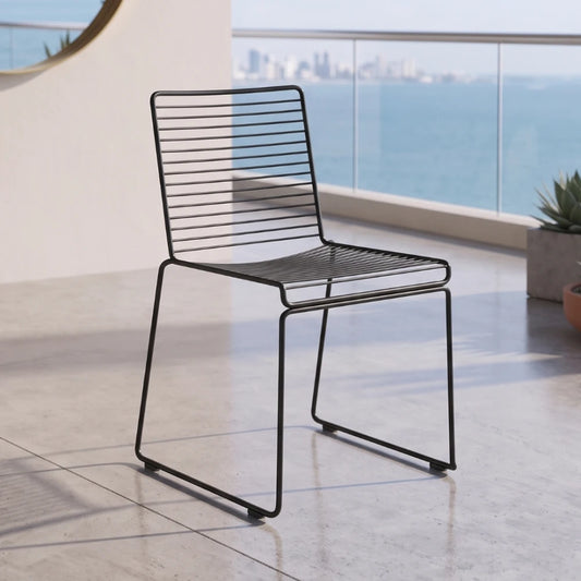 Silla De Exterior Metal Apilable - Negro