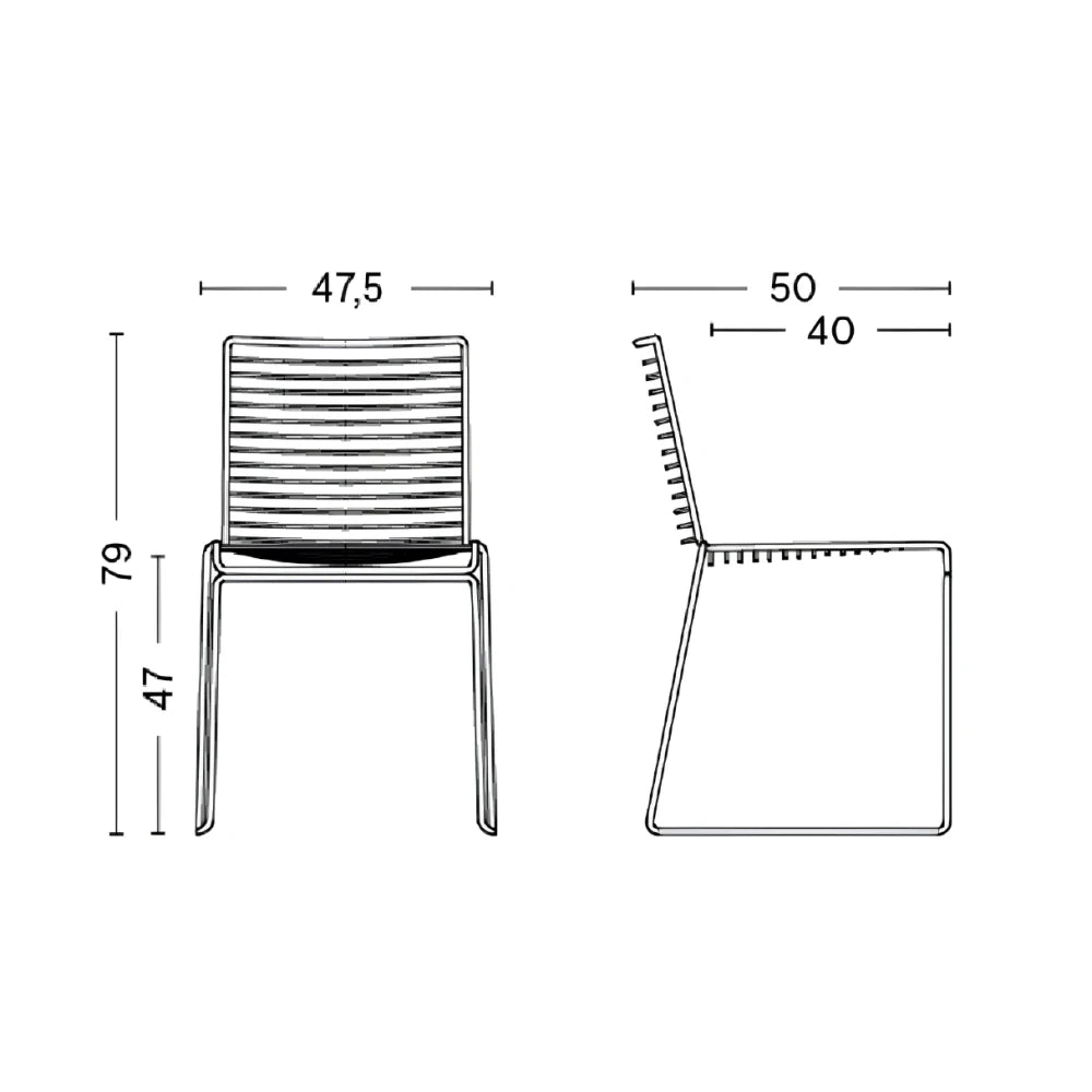 Silla De Exterior Metal Apilable - Negro