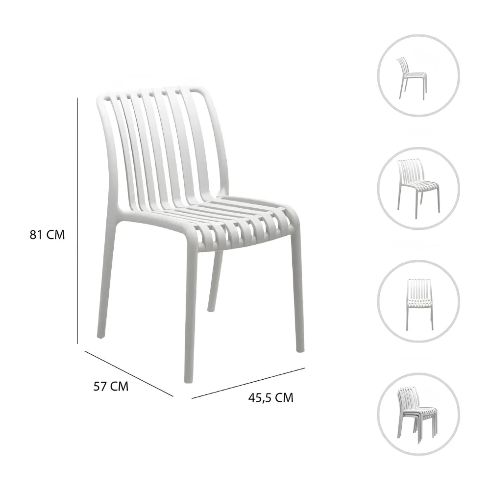 Silla de Exterior Omega - Blanco Tiza