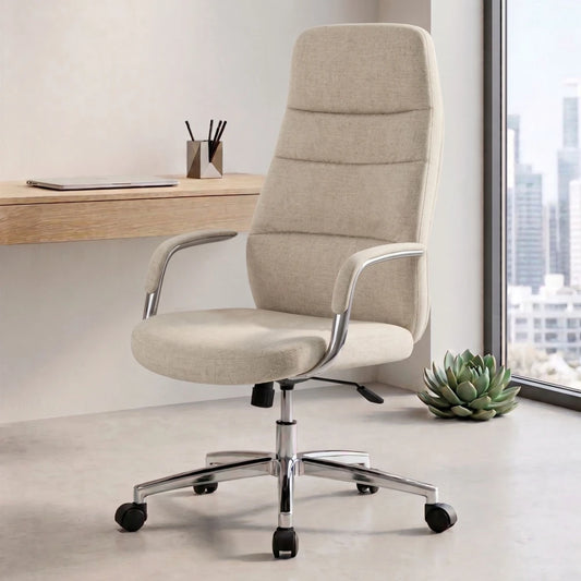 Silla De Escritorio Oficina Cromada 4 Posiciones - Le Mans - Gris Claro