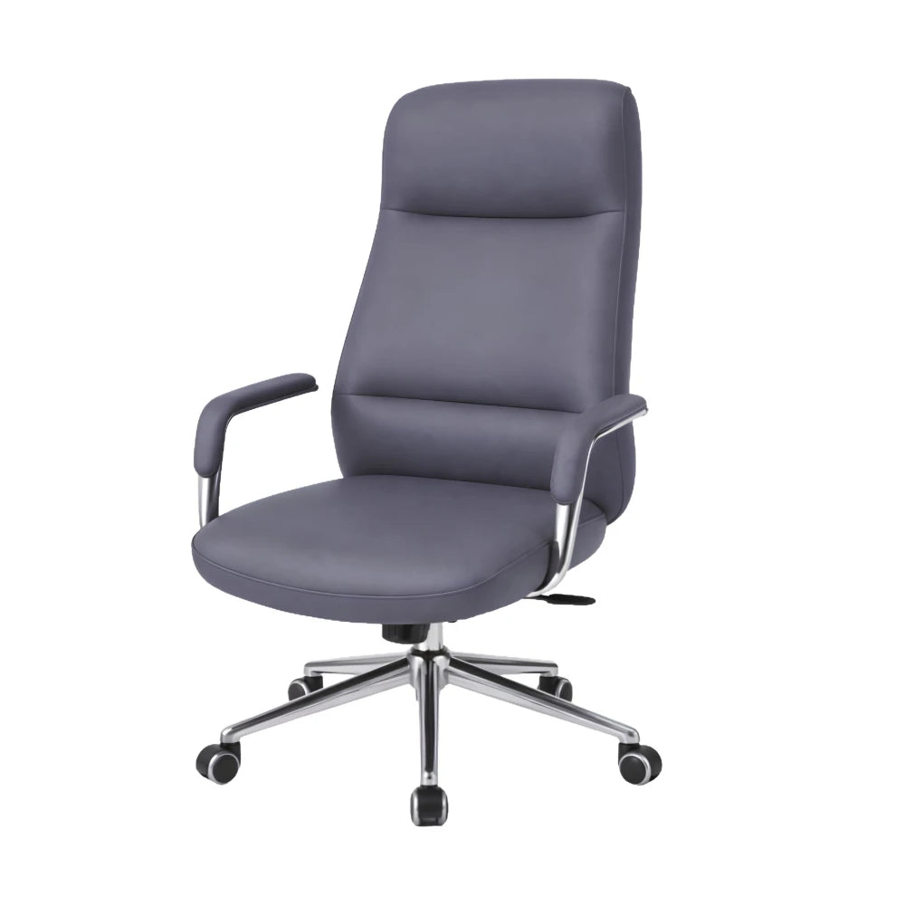 Silla De Escritorio Oficina Cromada 4 Posiciones - Pole - Azul