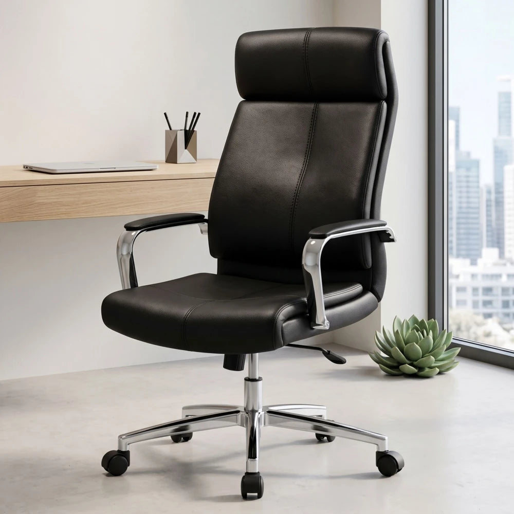 Silla De Escritorio Oficina Cromada Mariposa - Vortex - Negro