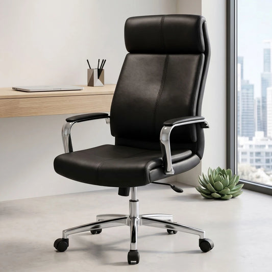 Silla De Escritorio Oficina Cromada Mariposa - Vortex - Negro