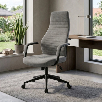 Silla De Escritorio Oficina Negra 2 Posiciones - Podium - Gris Claro