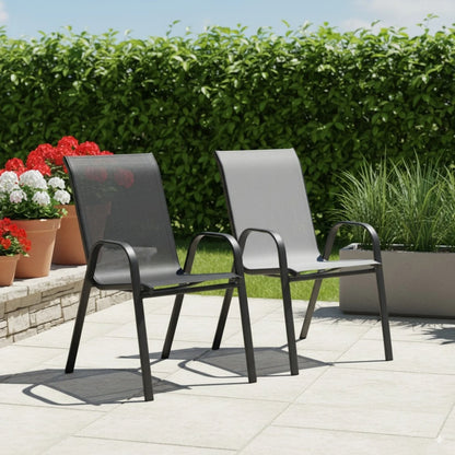 Silla de Textilina y Acero - Negro