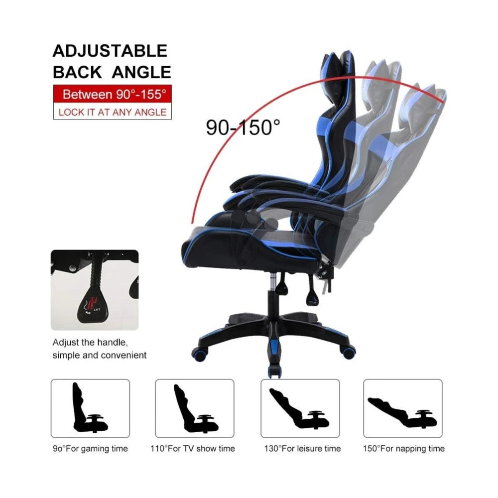 Silla Gamer Gaming Ergonomica Reclinable - Azul
