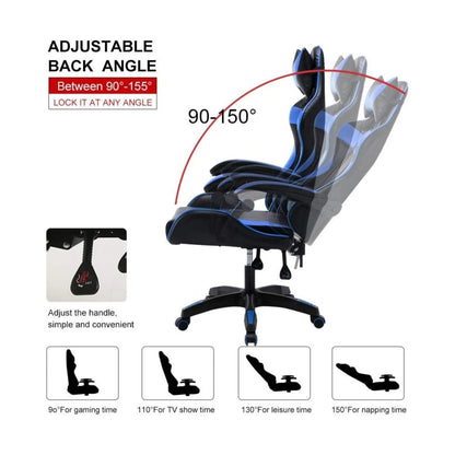 Silla Gamer Gaming Ergonomica Reclinable - Azul
