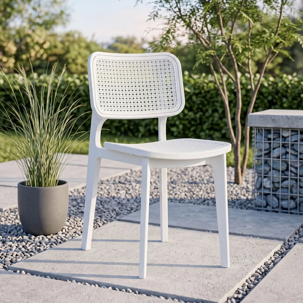 Silla Simil Rattan de polipropileno - Celeste