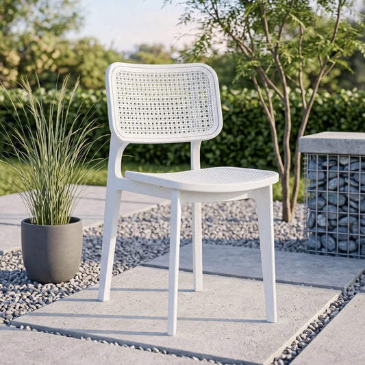 Silla Simil Rattan de polipropileno - Blanco